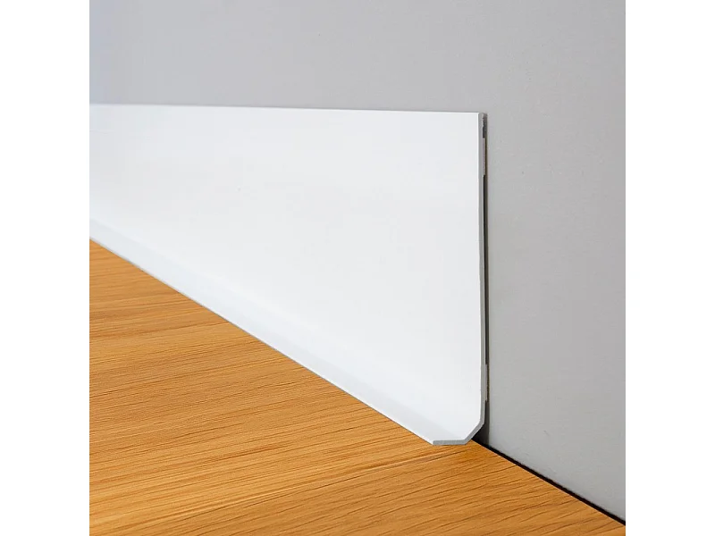 Plinthes PVC adhésives décoratives pour sol - Lot de 25 - 200x8 cm (50m) Blanc - Total White