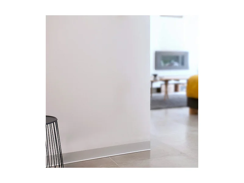 Plinthes PVC adhésives décoratives pour sol - Lot de 25 - 200x8 cm (50m) Gris - Alu Brossé