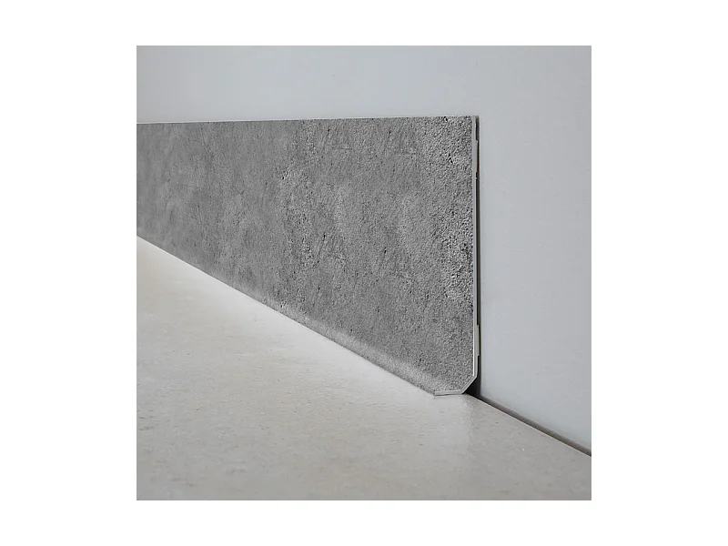 Plinthes PVC adhésives décoratives pour sol - Lot de 25 - 200x8 cm (50m) Gris - Laisse Béton