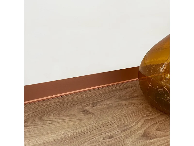 Plinthes PVC adhésives décoratives pour sol - Lot de 10 - 100x8 cm (10m) Marron - Cuivre Martelé