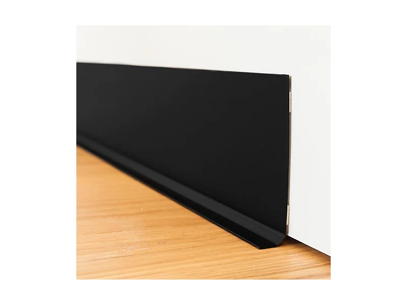 Plinthes PVC adhésives décoratives pour sol - Lot de 10 - 100x8 cm (10m) Noir - Total Black