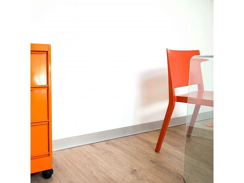 Plinthes PVC adhésives décoratives pour sol - Lot de 10 - 100x8 cm (10m) Gris - Alu Brossé