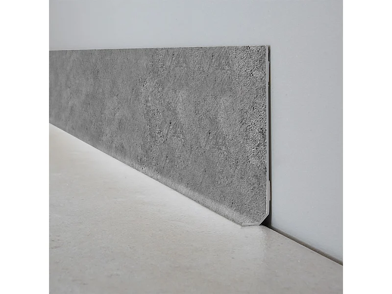 Plinthes PVC adhésives décoratives pour sol - Lot de 10 - 100x8 cm (10m) Gris - Laisse Béton