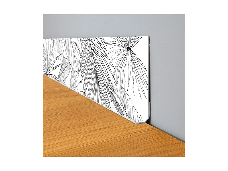 Lot de 25 plinthes PVC adhésives décoratives autocollantes pour sol - 200x8 cm - Noir - Lamnar