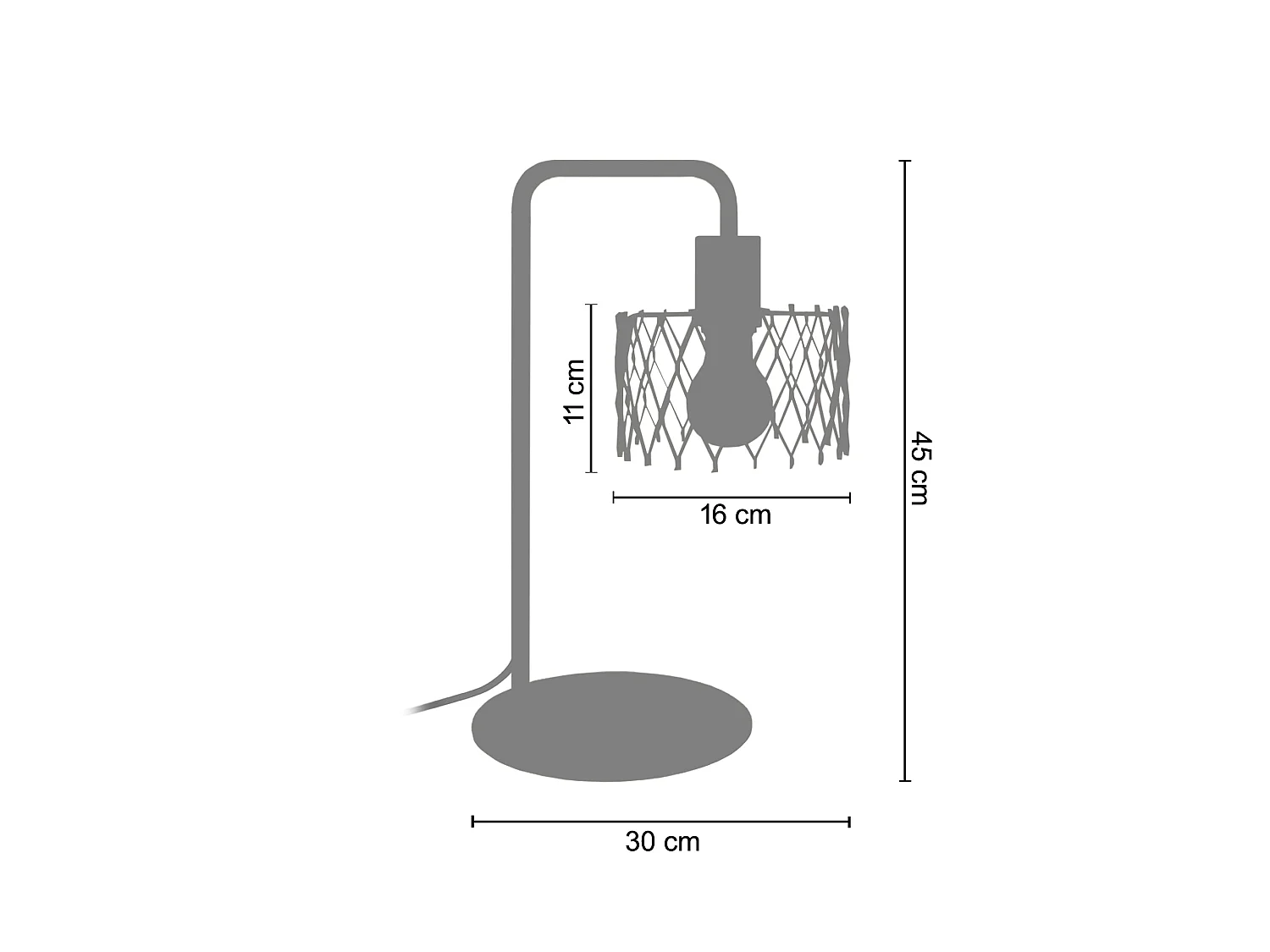 Candeeiro de pé para leitura TOSEL ASTER metal arqueado Dourado D42 x  H157  cm
