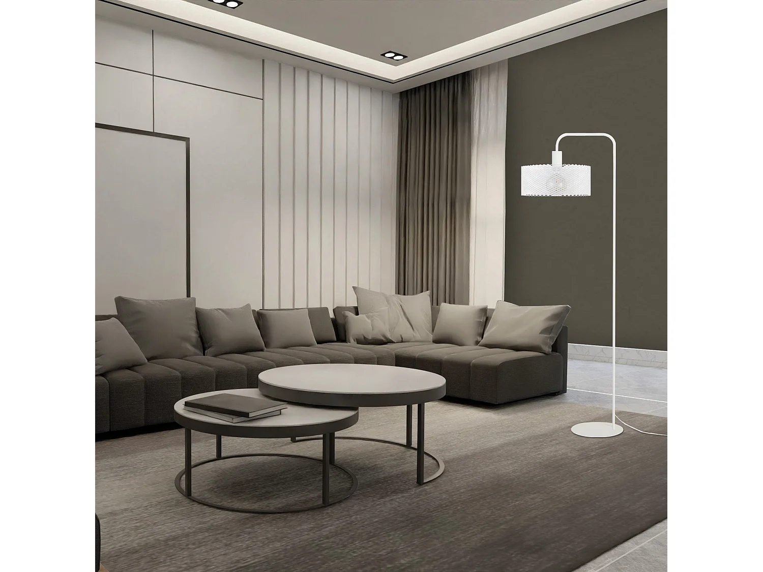 Candeeiro de Pé TOSEL LILLE tecido ÁRVORE colori D40 x  H168  cm