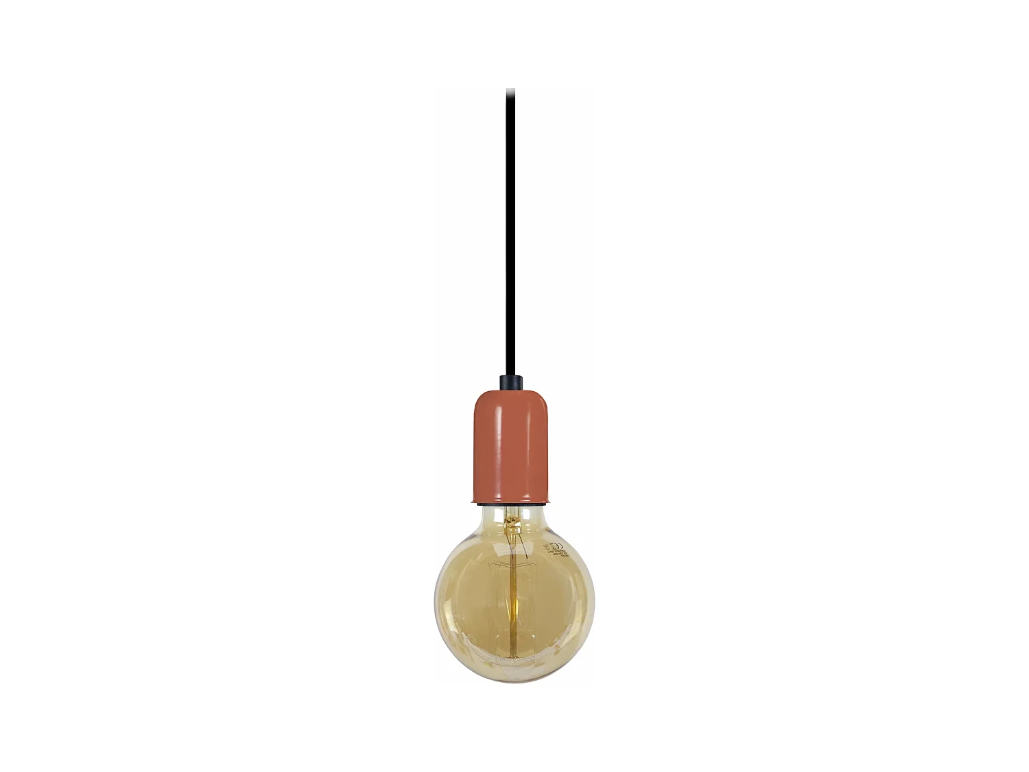 Suspension cylindre métal  marron 80 cm.