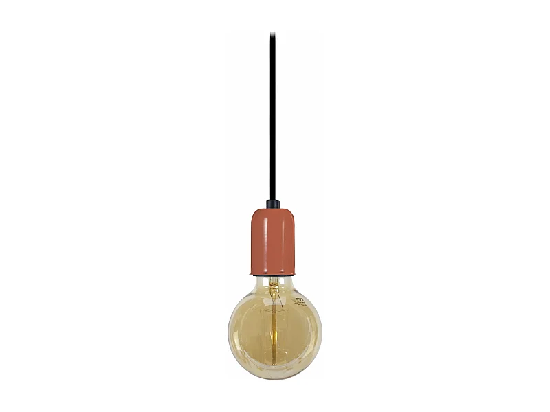Suspension cylindre métal  marron 80 cm.