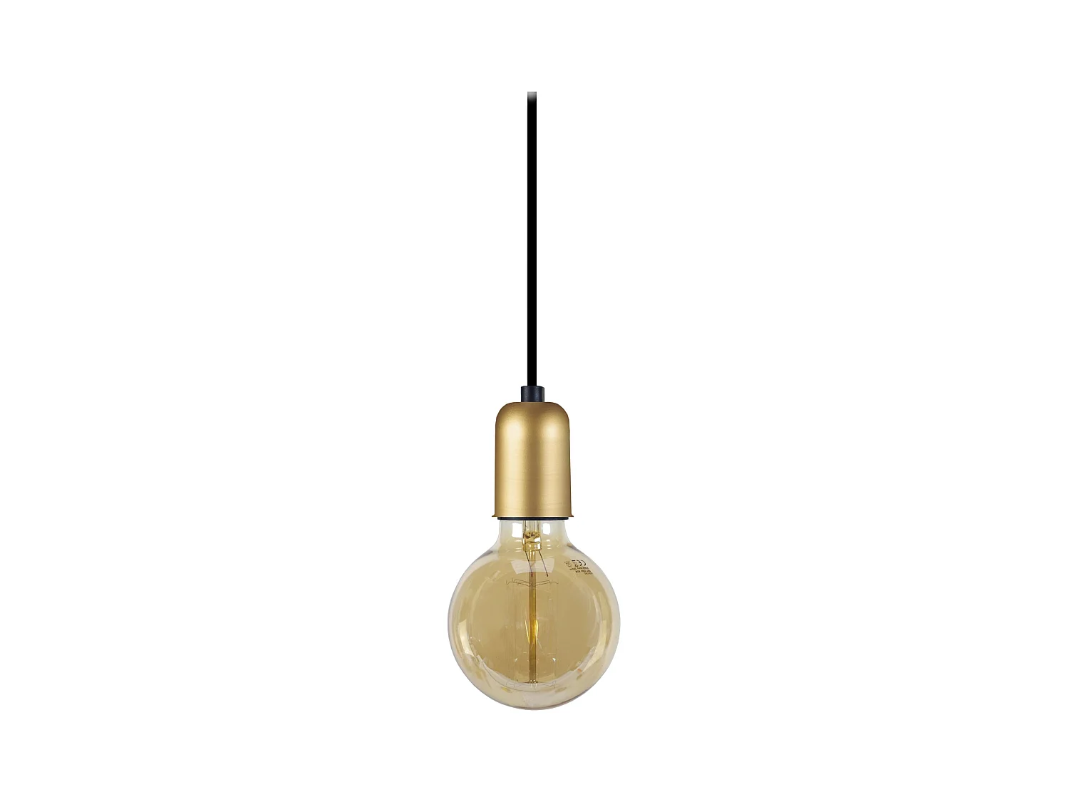 Suspension cylindre métal  doré 80 cm.