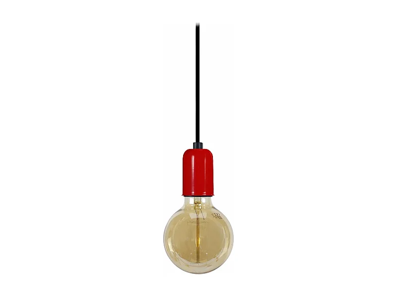 Suspensão TOSEL  BAO lâmpada decorativa cilindro vermelho D9,5 x  H80  cm
