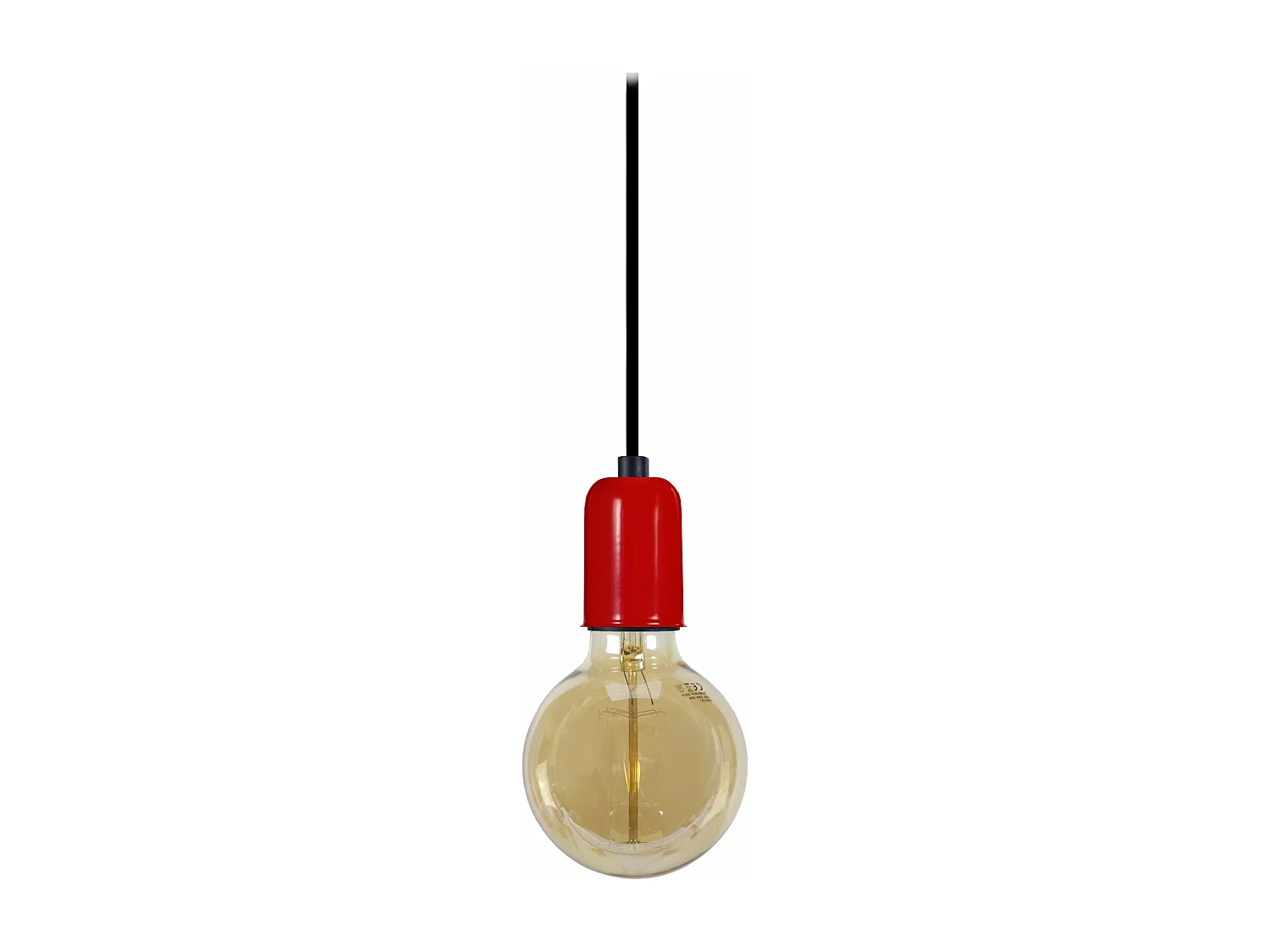 Suspensão TOSEL  BAO lâmpada decorativa cilindro vermelho D9,5 x  H80  cm