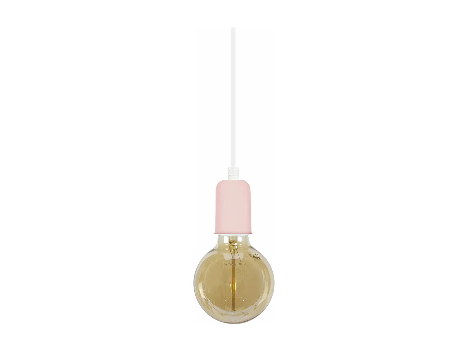 Suspension cylindre métal  rose 80 cm.