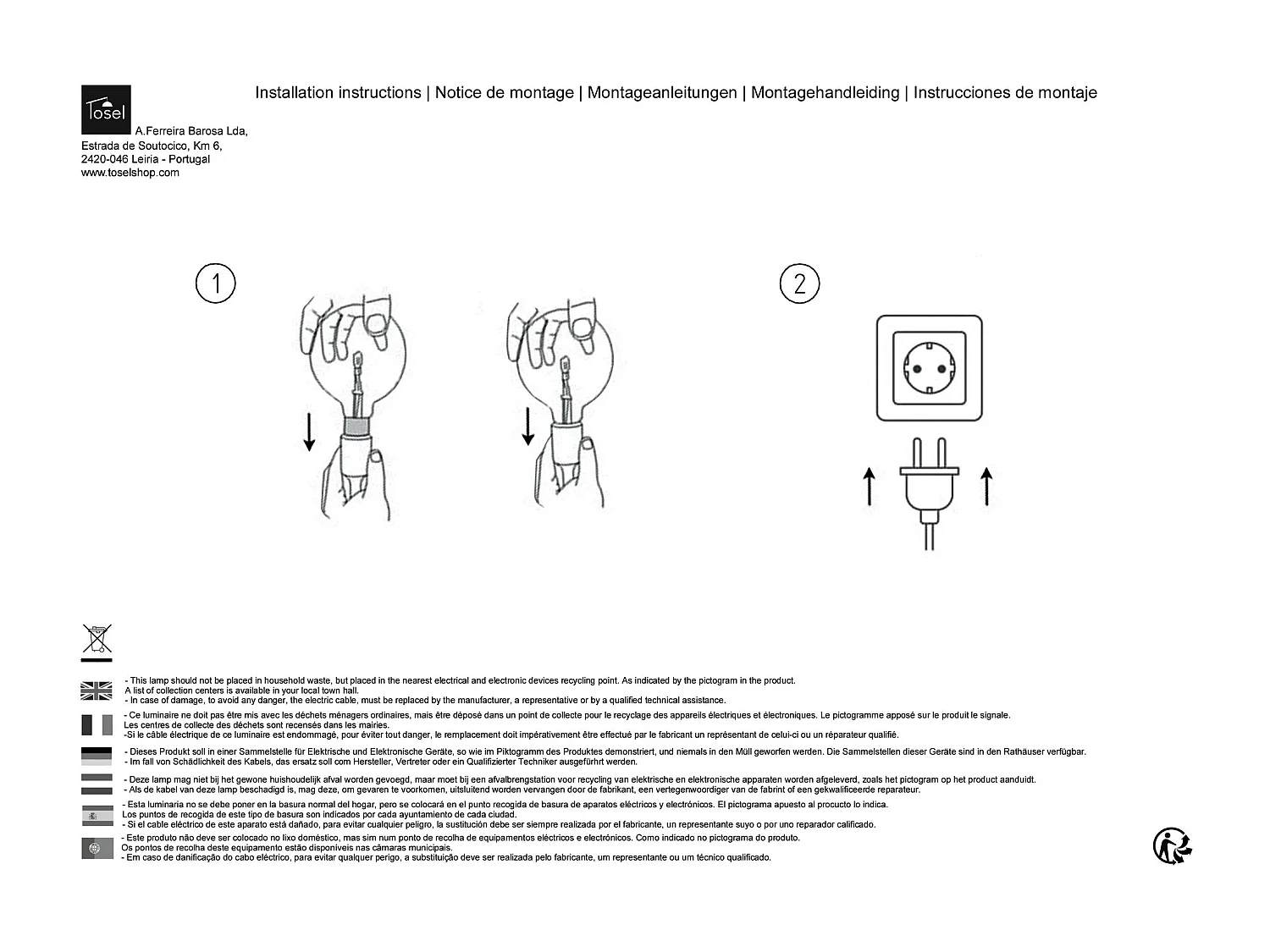 Suspension TOSEL ,verre,Transparent ,H90xD 19,5xP19,5cm