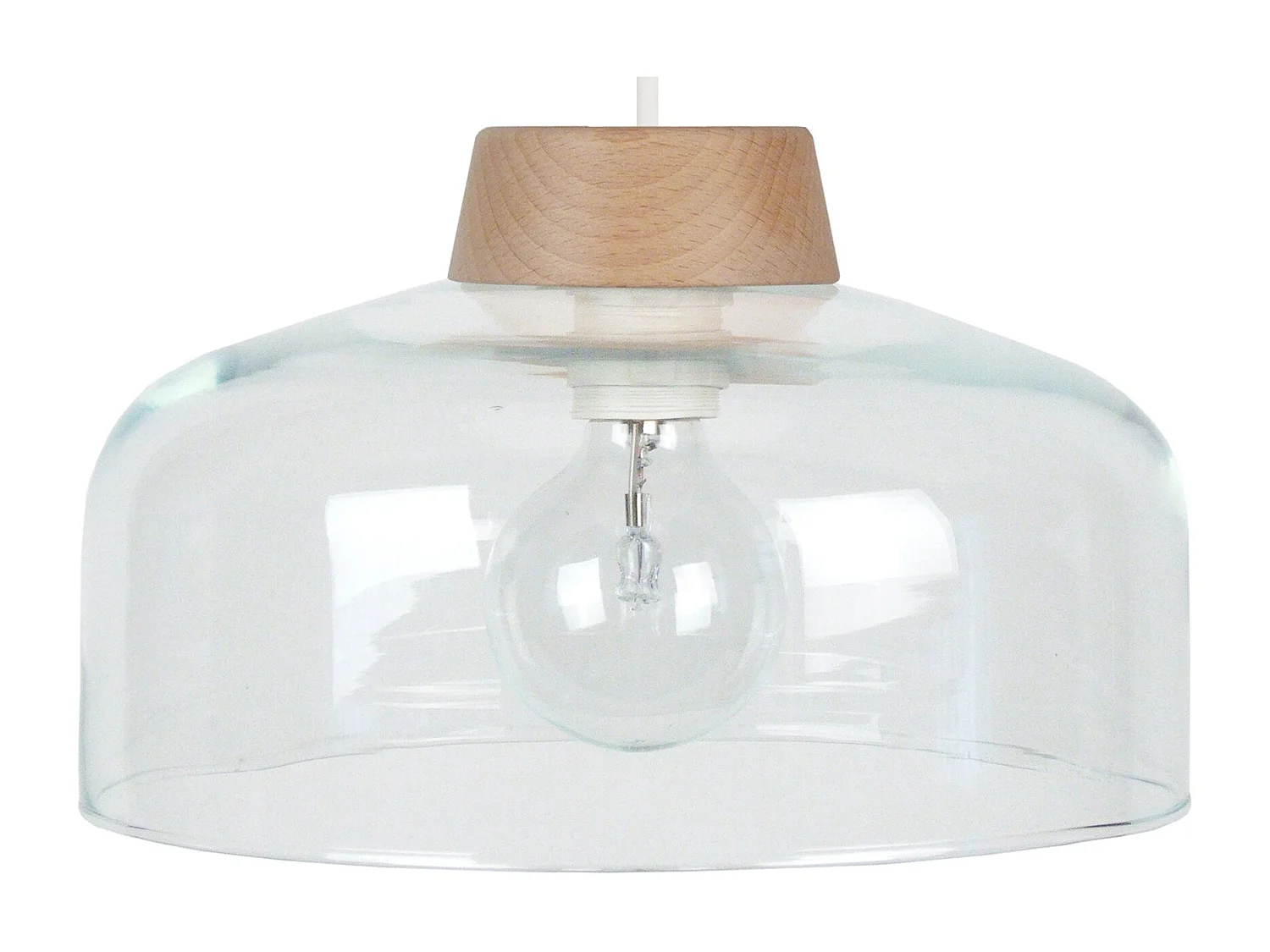 Suspension TOSEL ,verre,naturel,H84x D28,5xP28,5cm