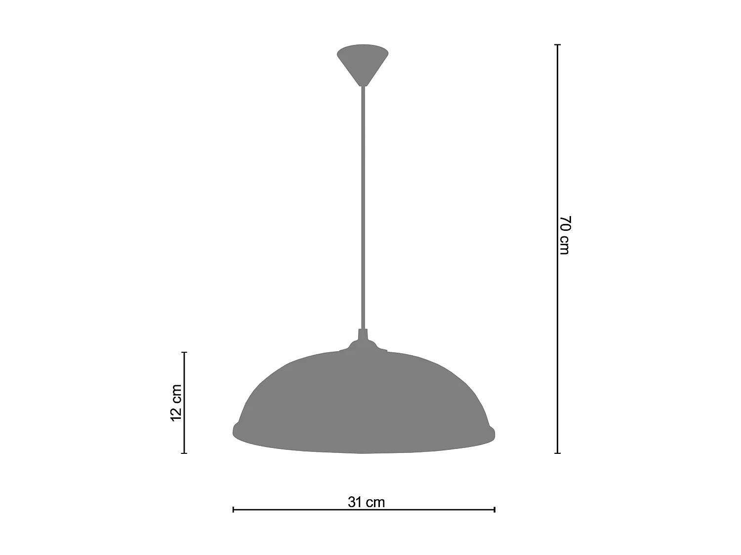 Suspension TOSEL ,métal,Cuivre , H 70xD31x P 31cm