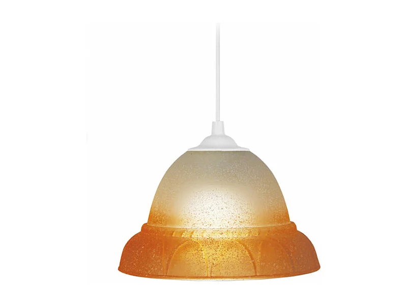 Suspension cloche verre  orange 70 cm.