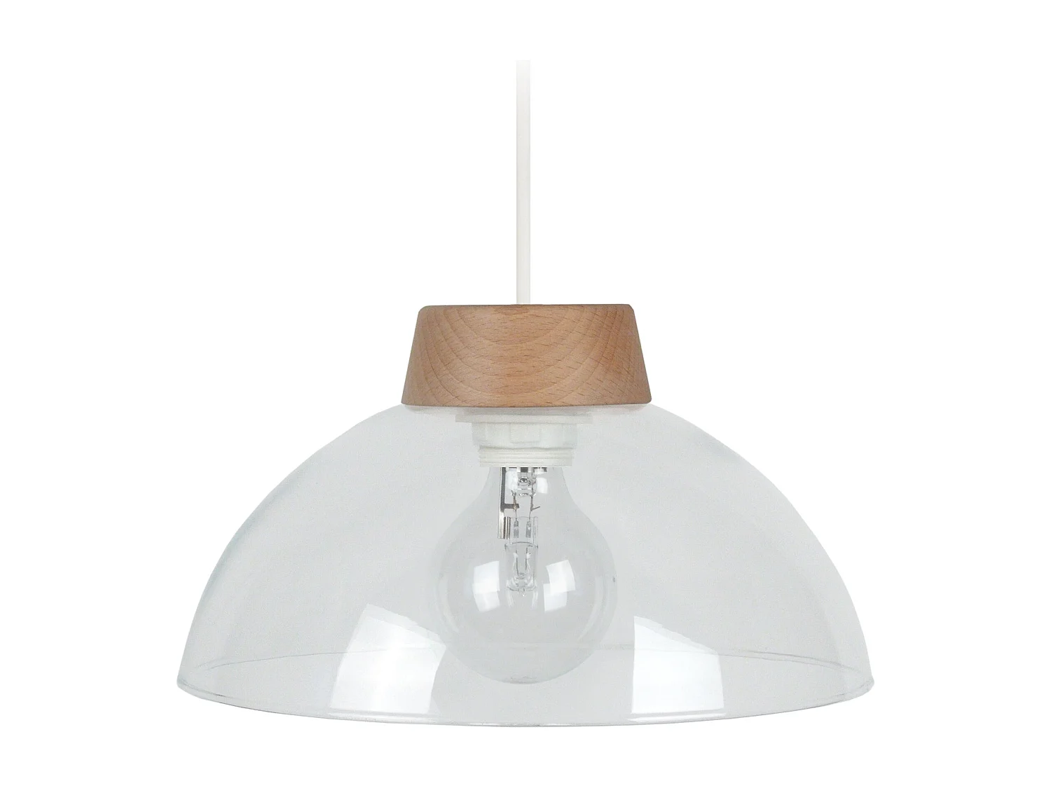 Suspensão TOSEL  NATURE vidro cúpula alumínio D37 x  H80  cm