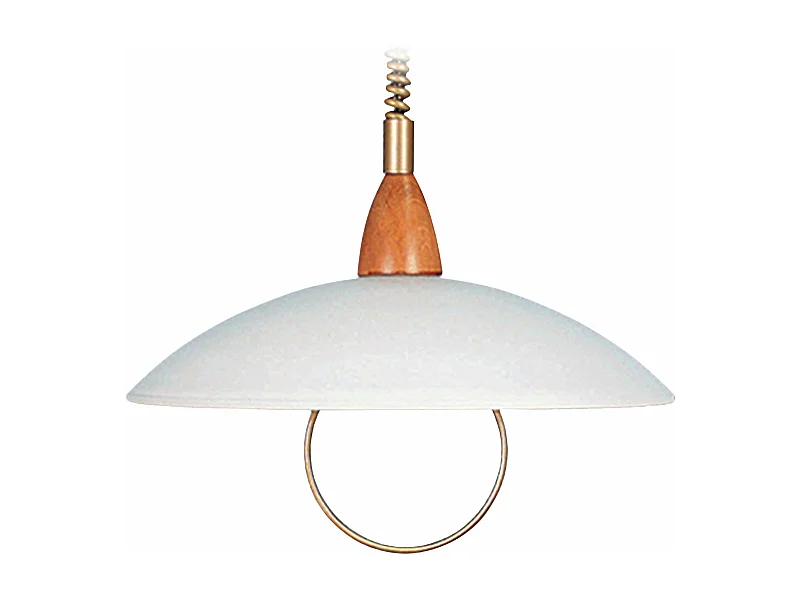 Suspension monte et baisse doré,verre ronde blanc 150cm