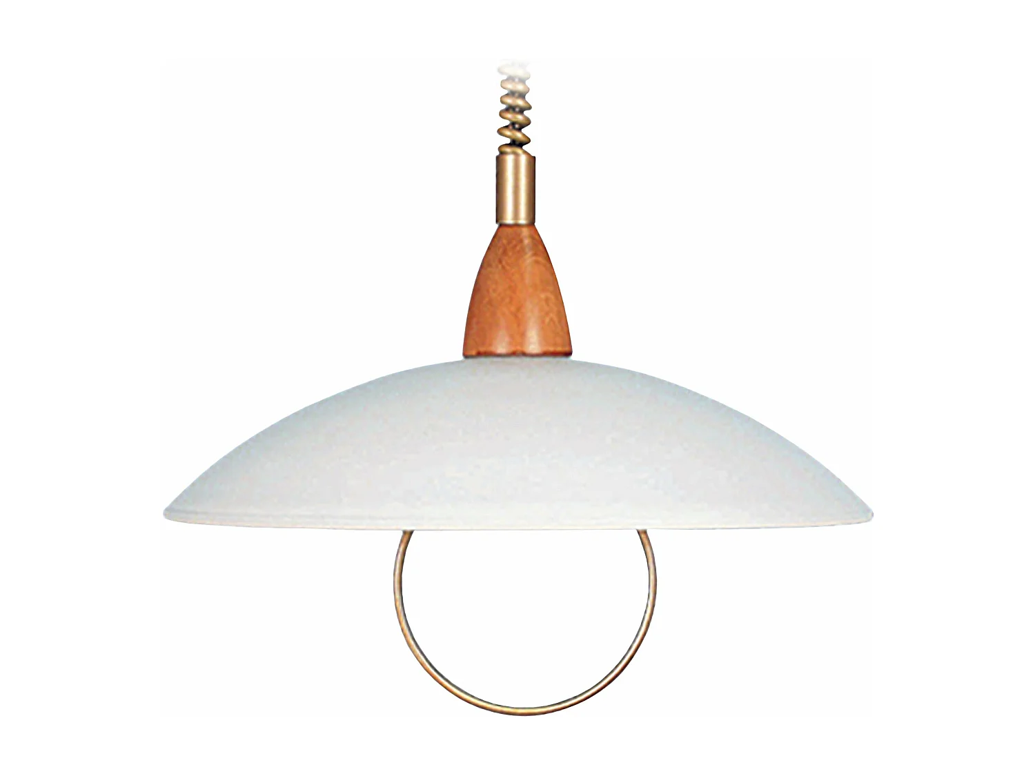 Suspension monte et baisse doré,verre ronde blanc 150cm