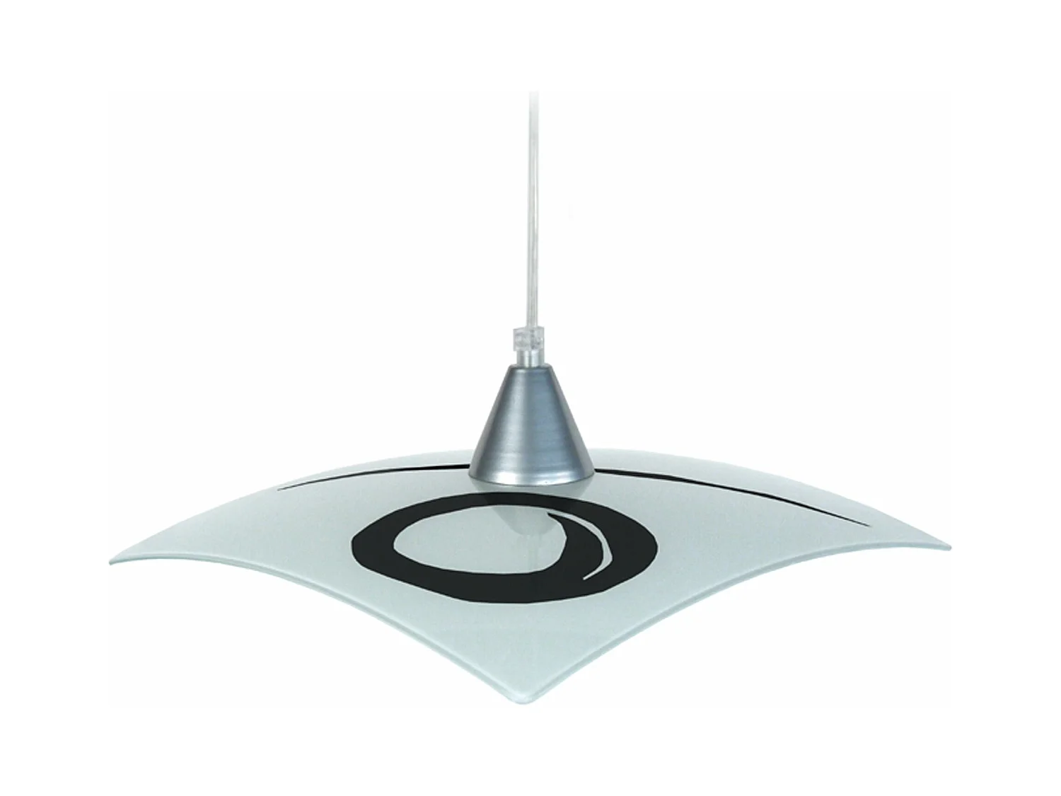 Suspensión  TOSEL ,vidrio,Blanco  , A70xD30xP 30cm