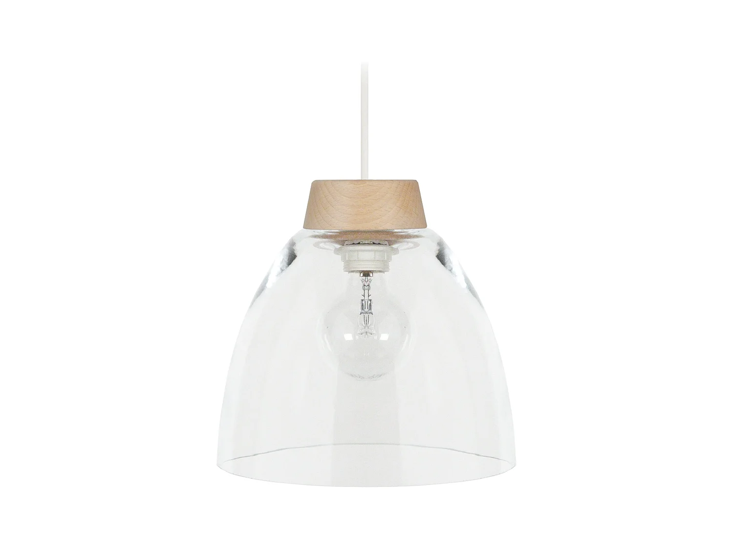 Suspensão TOSEL  NATURE vidro cúpula claro D37 x  H80  cm