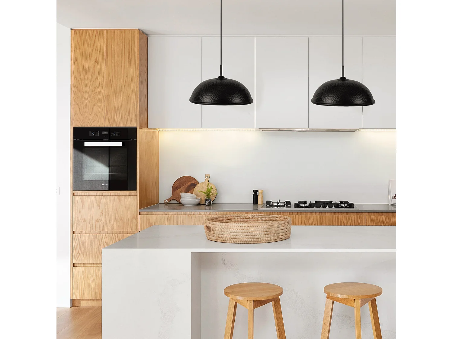 Suspension TOSEL ,métal,Noir ,H 70x D31xP31cm