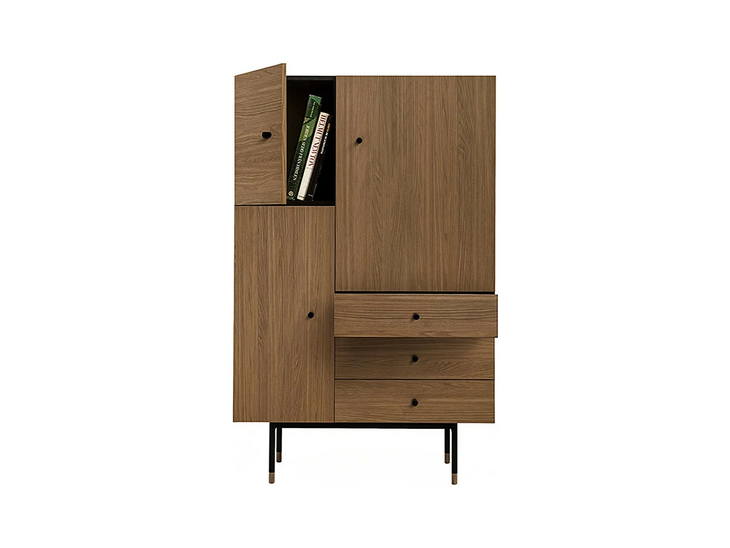 Vaisselier 3 Tiroirs & 3 Portes "Jugend" 140cm Noyer