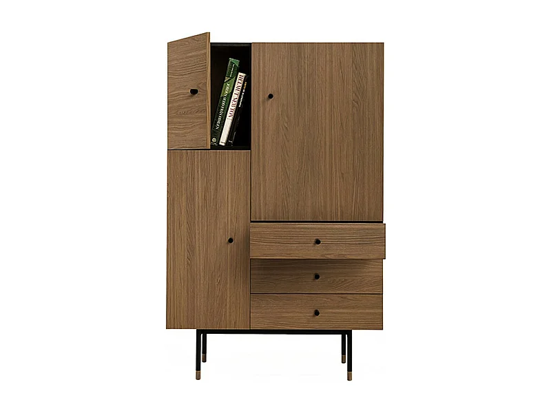 Vaisselier 3 Tiroirs & 3 Portes "Jugend" 140cm Noyer