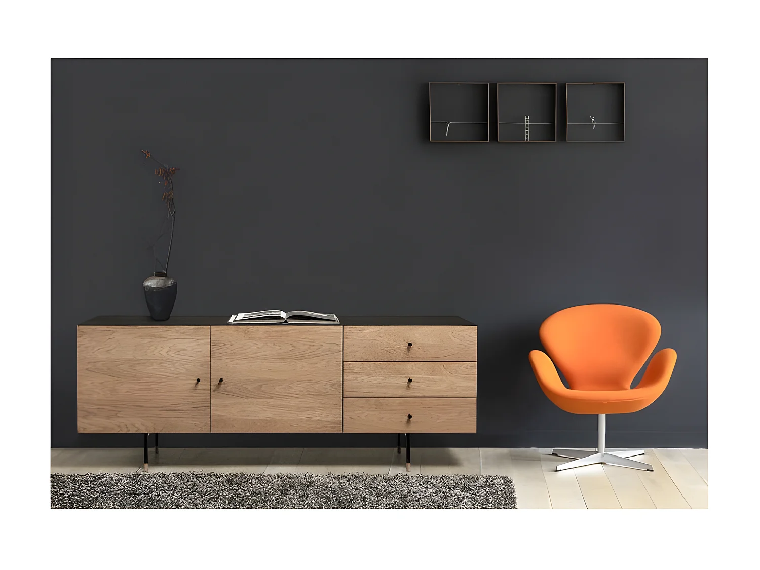 Buffet 2 Portes & 3 Tiroirs "Jugend" 180cm Chêne