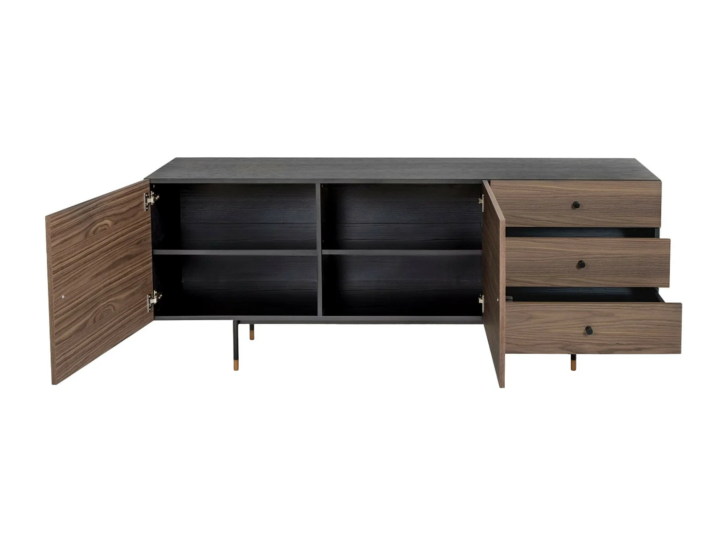 Buffet 2 Portes & 3 Tiroirs "Jugend" 180cm Noyer