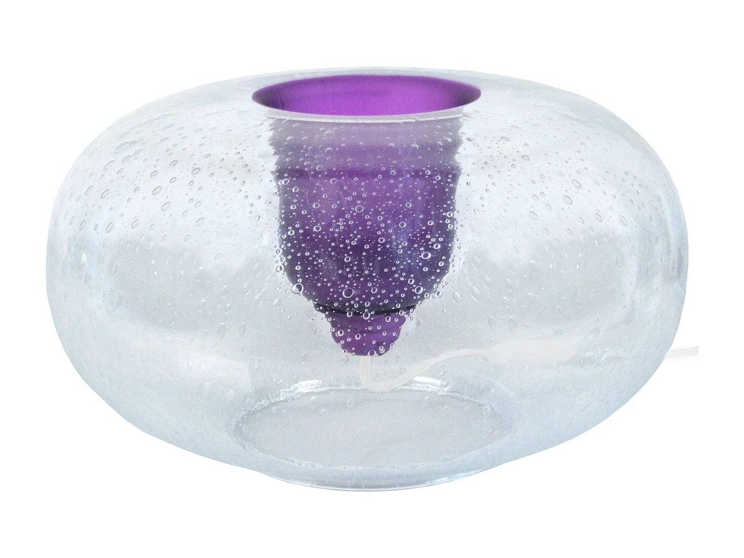 Lámpara de Mesa  TOSEL ,vidrio,violeta ,A 19xD35xP35cm