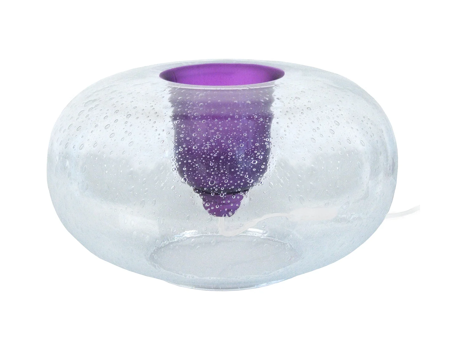 Lampe a Poser TOSEL ,verre,Violet ,H 19xD35xP35cm