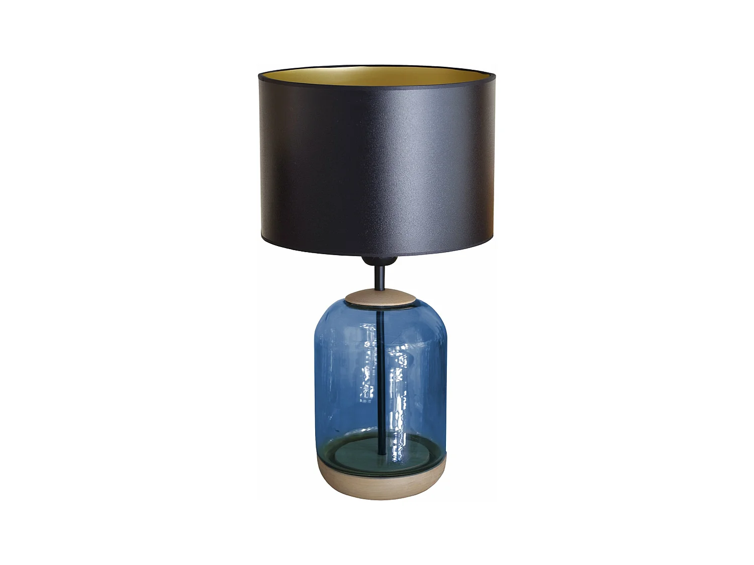 Lampe de Chevet TOSEL ,bois,verre,naturel,H41xD 25xP25cm