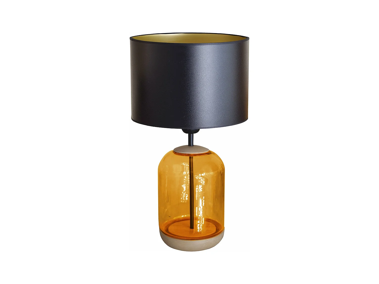 Lampe de Chevet TOSEL ,bois,verre,naturel,H41xD25x P25cm