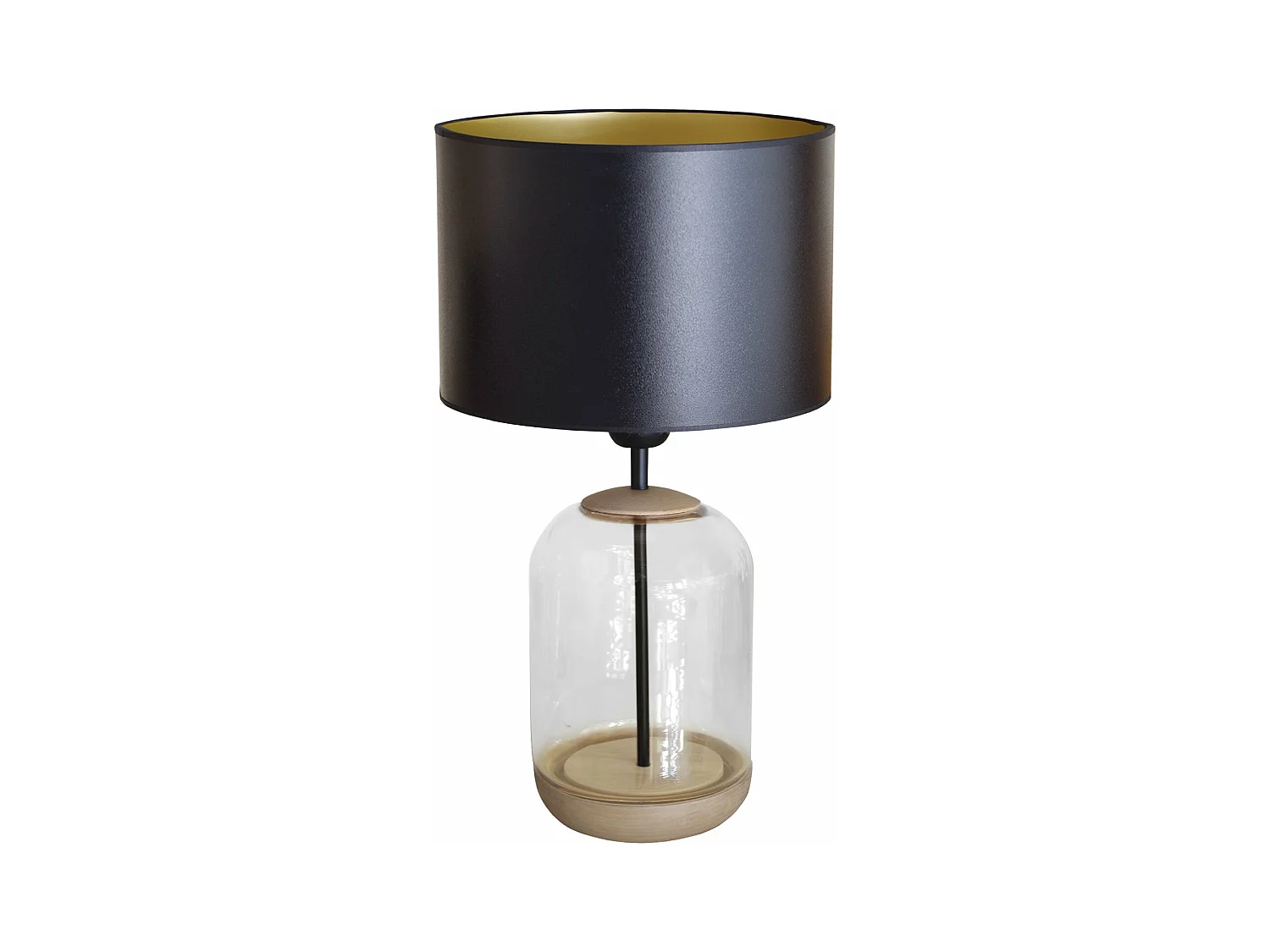 Lampe de Chevet TOSEL ,bois,verre,naturel,H41xD25xP25 cm