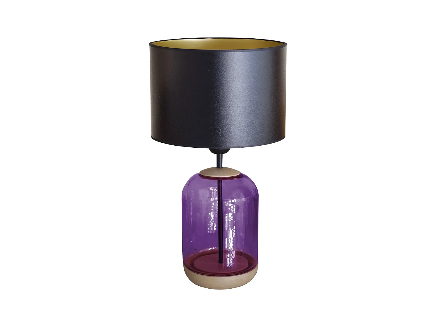 Lampe de Chevet TOSEL ,bois,verre,naturel,H41x D 25xP25cm