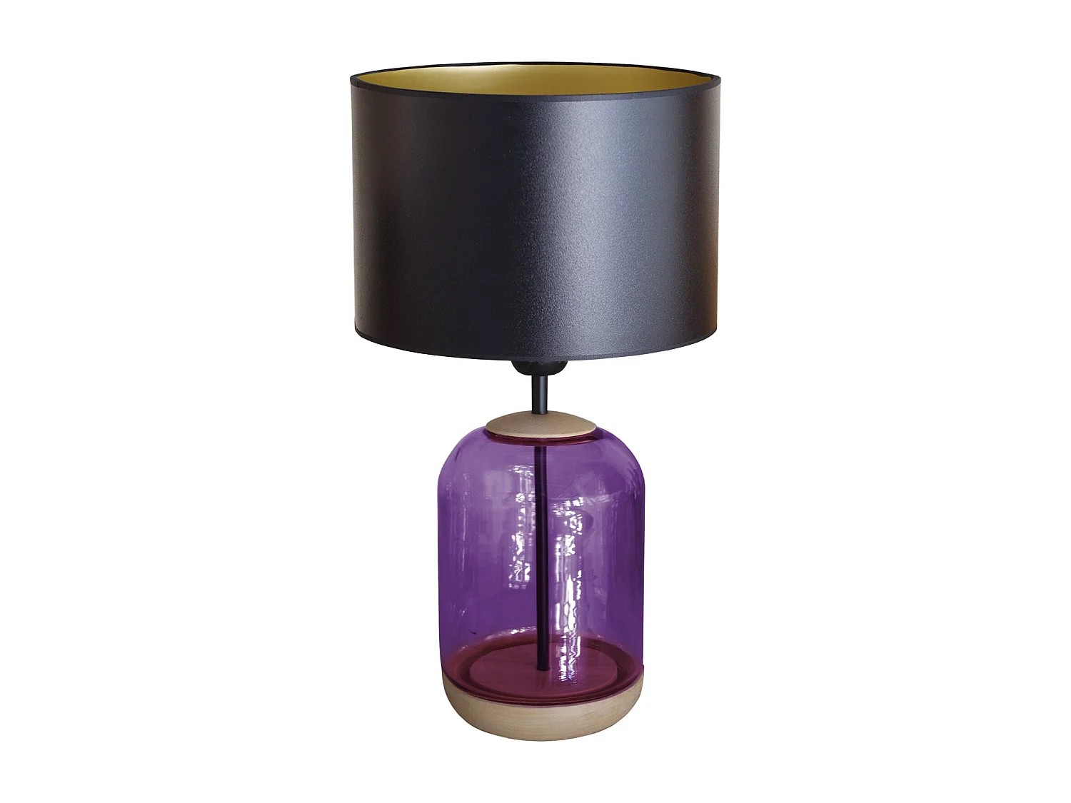 Lampe de Chevet TOSEL ,bois,verre,naturel,H41x D 25xP25cm