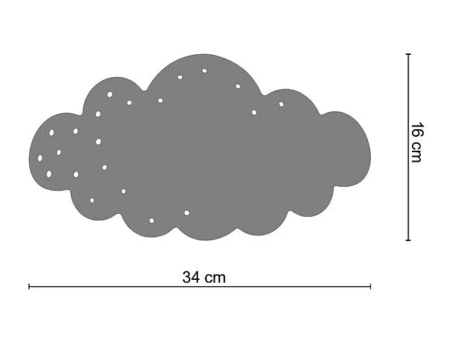 Aplique TOSEL NUAGE metal geométrico branco D34 x  H9  cm