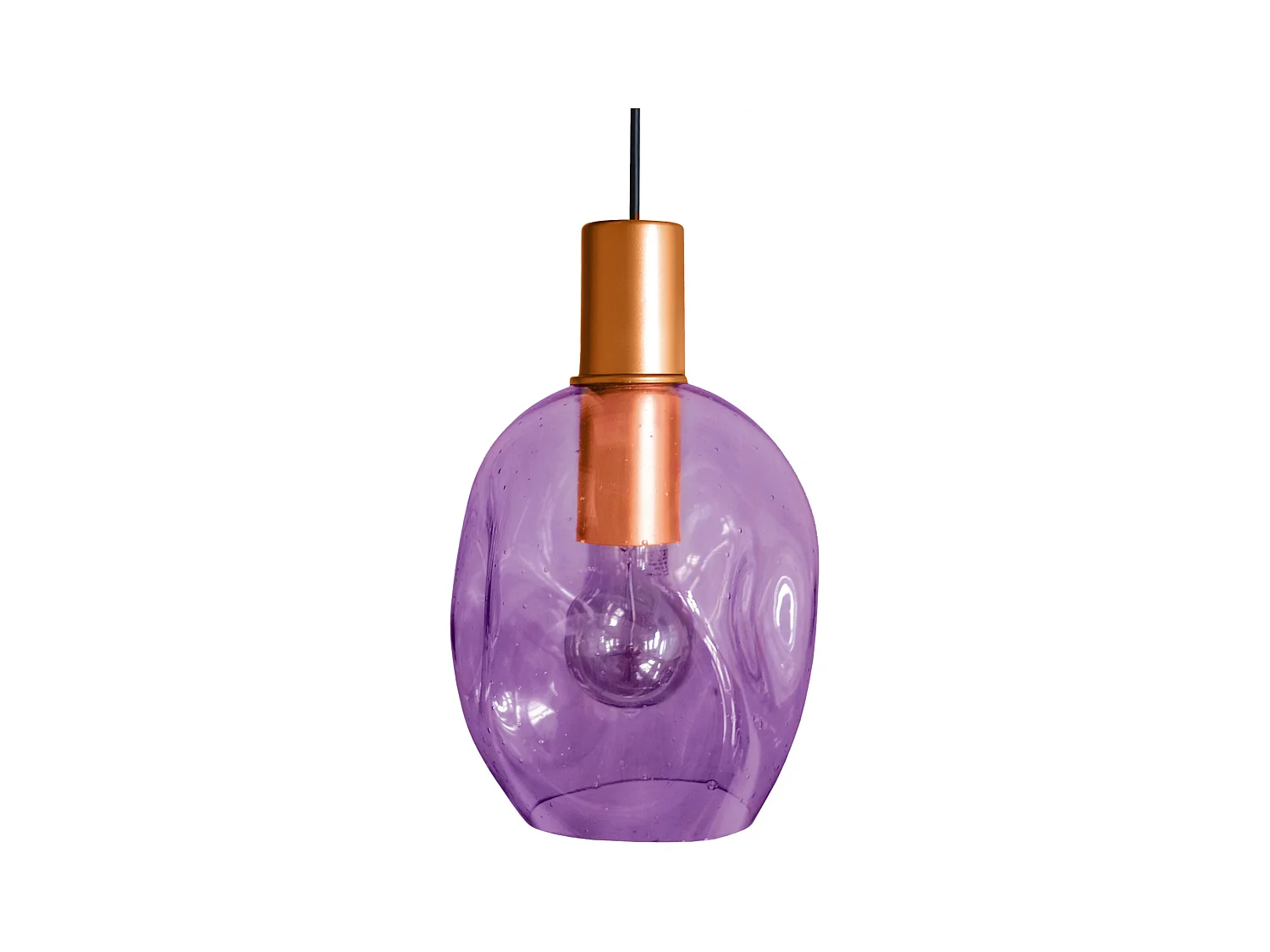 Suspension TOSEL ,métal,Violet ,H100xD 20x P 20cm
