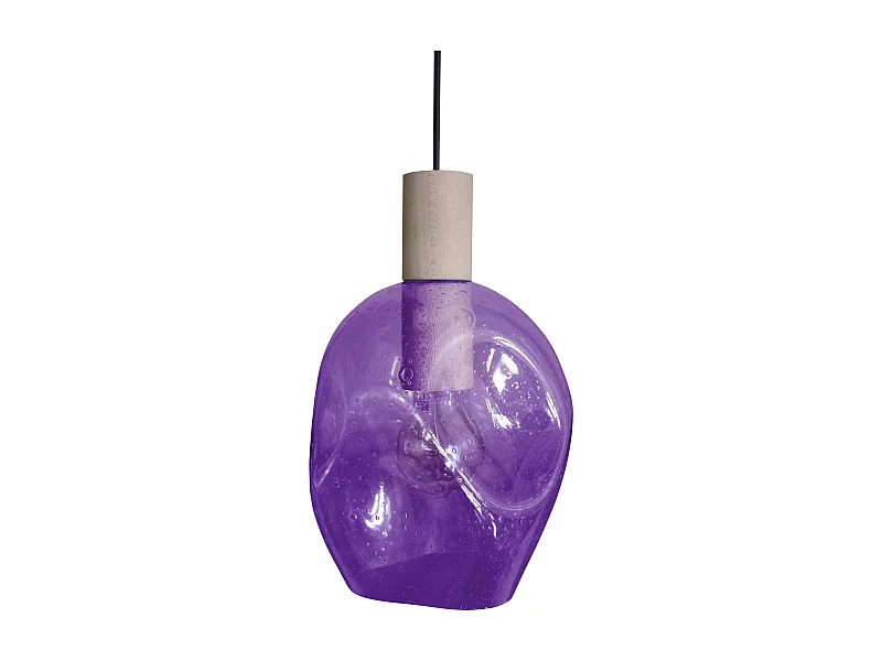 Suspension TOSEL ,bois,Violet ,H 100xD 20x P 20cm
