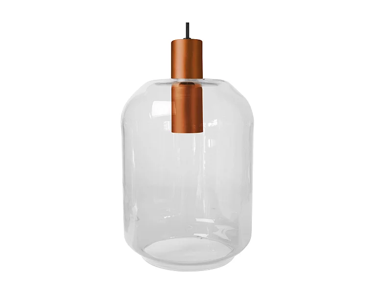 Suspensão TOSEL  SVALBARD BIG vidro cilindro âmbar D16 x  H100  cm