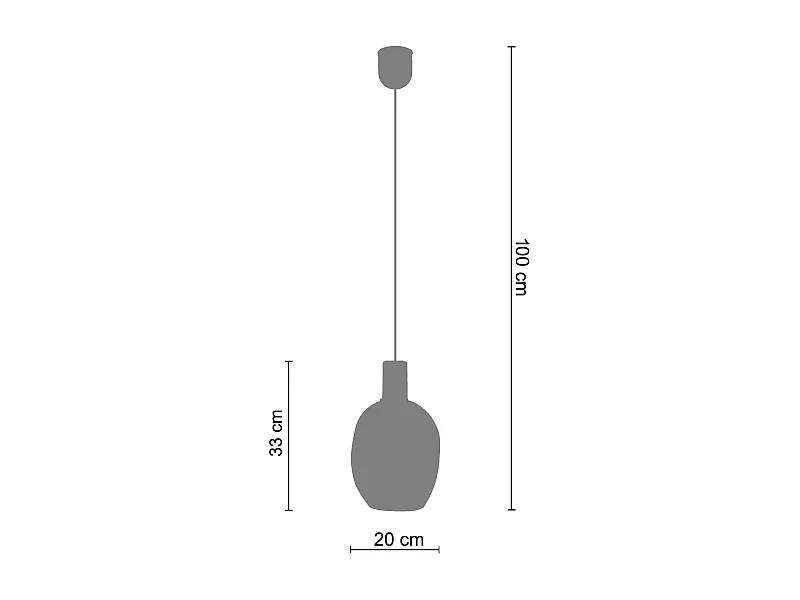 Suspensión  TOSEL ,metal,Bronce,A 100xD20x P 20cm