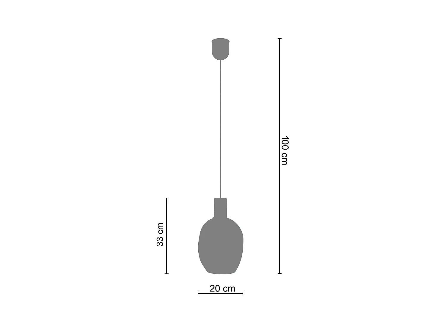 Suspension TOSEL ,métal,Bronce,H 100xD20x P 20cm