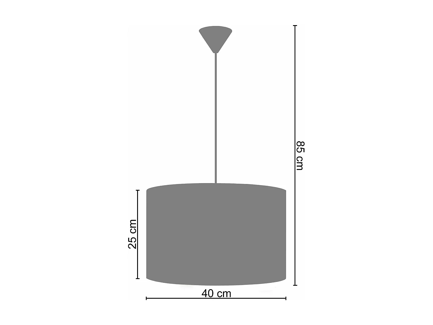 Suspension cylindre tissu noir,violet 85 cm.