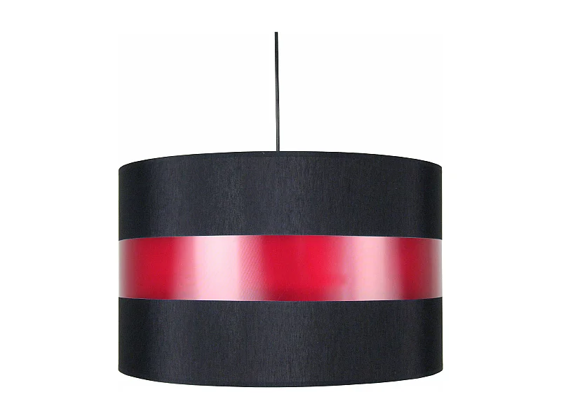 Suspension cylindre tissu noir,rouge 85 cm.