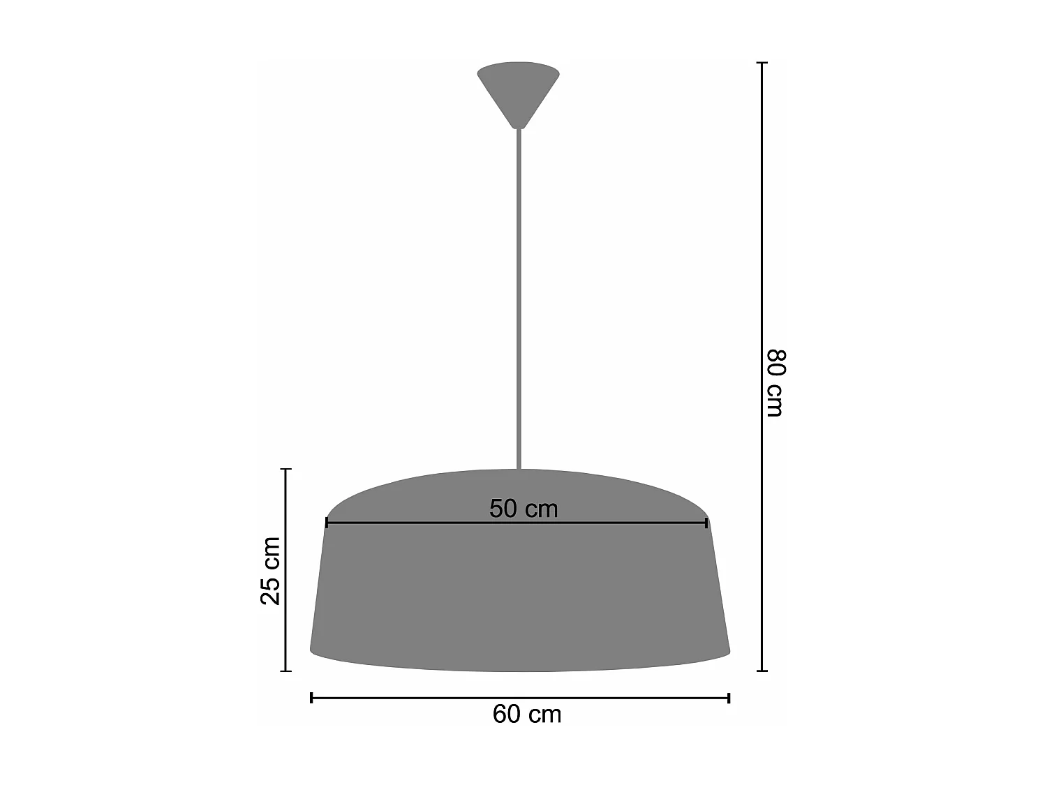 Suspensão TOSEL  ALFENA TAMBOUR C tecido cilindro cinza D60 x  H85  cm