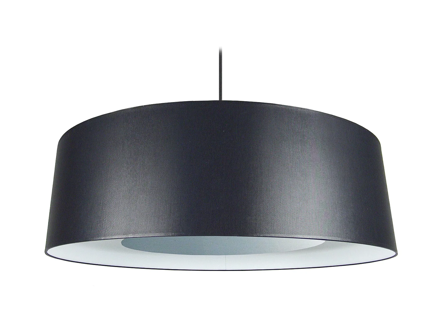 Suspension cylindre coton noir,gris 85 cm.