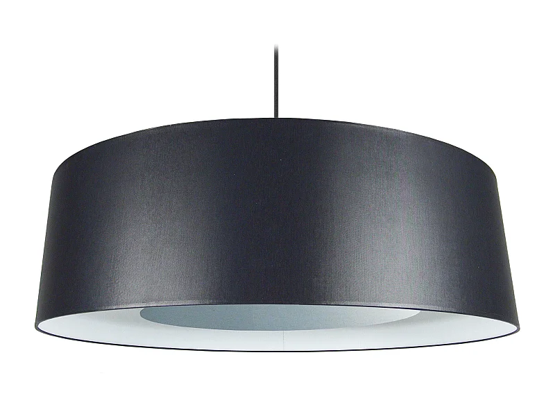 Suspension cylindre coton noir,gris 85 cm.