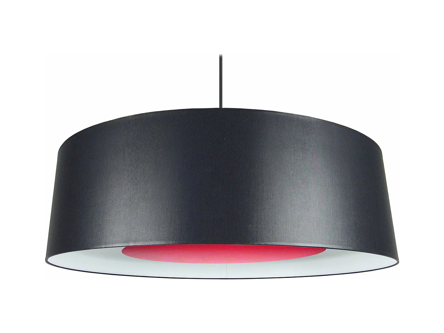 Suspension cylindre coton noir,rouge 85 cm.