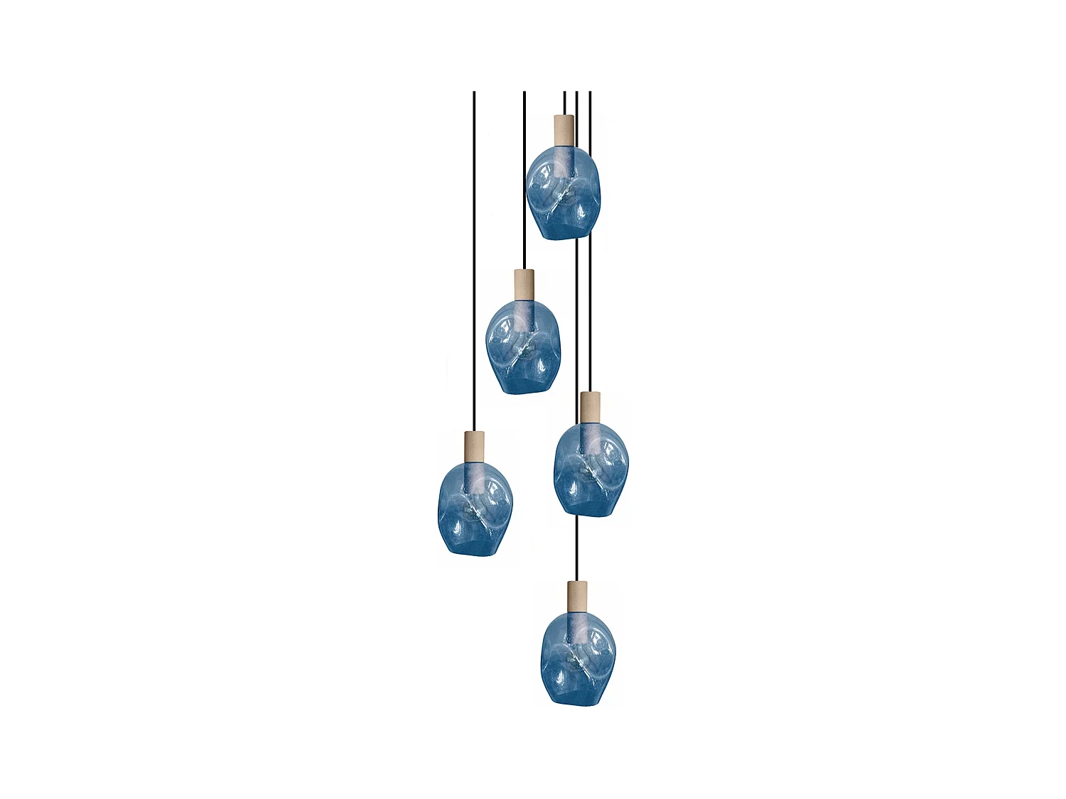 Lustre TOSEL ,bois,Bleu,P100xD60xDHcm